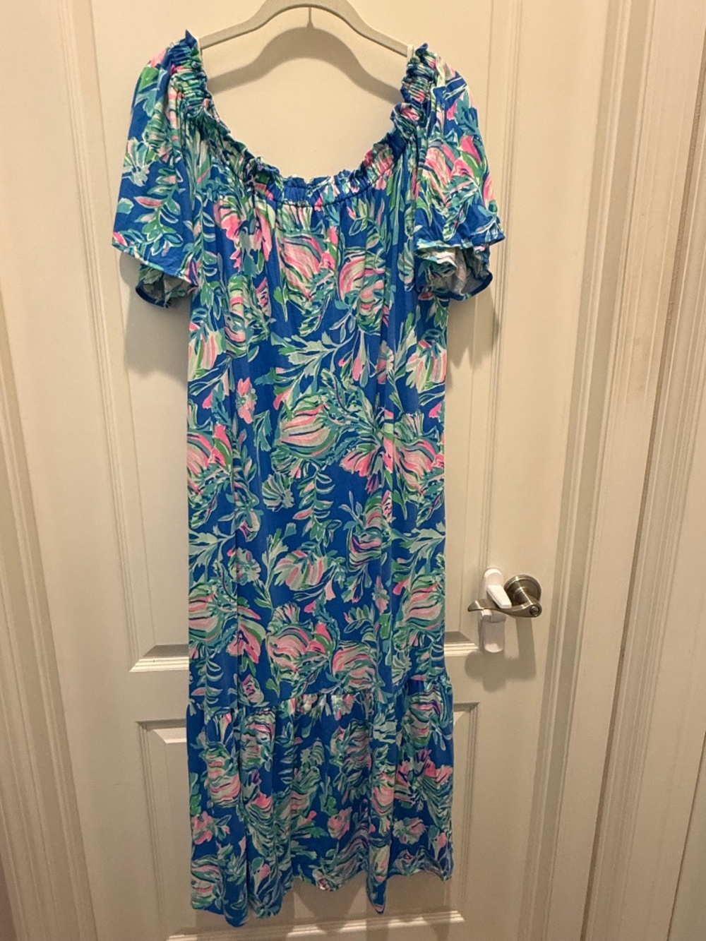 Lilly Pulitzer Off-The-Shoulder Maxi Dress XL